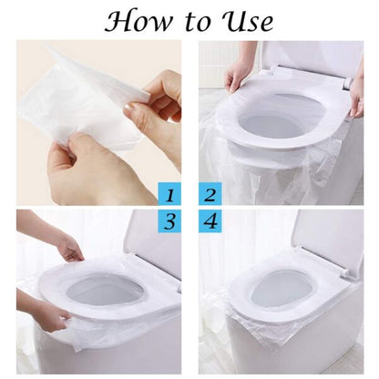 50PCS Travel Disposable Toilet Seat Covers – Waterproof & Individually Wrapped