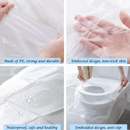 50PCS Travel Disposable Toilet Seat Covers – Waterproof & Individually Wrapped